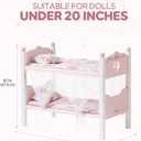 ROBUD Baby Doll Crib, Wooden Baby Doll Beds for 20 Inch Dolls, Baby Doll Bunk Beds with Gauze Curtain, American Girl Doll Bed for Gifts, WRP35, 22.2 inches