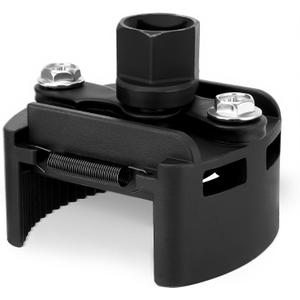 Universal Adjustable Oil Filter Wrench 2-3/8 to 3-1/8 Inch (60-80mm) Cap Style Tool, 1/2" Drive Removal Tool with Non-Slip Serrated Jaws  Fits Small to Medium Spin-on Filters, UTVs, JetSkis