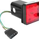 Trailer Hitch Covers,Hitch Light,Car Accessories Trailer Hitch Light,Square Tow Hitch Covers,Hitch Lights 2 Inch Receiver,with 12 Led Red Brake Light, Suitable for Towing Truck RV and SUV