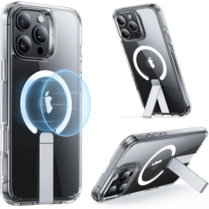 ESR for iPhone 16 Pro Case with Kickstand, Military-Grade Shockproof Protection, Magnetic Fully Adjustable Flickstand Phone Case, Compatible with MagSafe Accessories, Boost Series, Clear