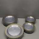 BESTVIP 200PCS Clear Gold Plastic Plate, Disposable Party Plates with 100 Dinner and 100 Dessert Plates, Plastic Plate for Party, Wedding and Birthday