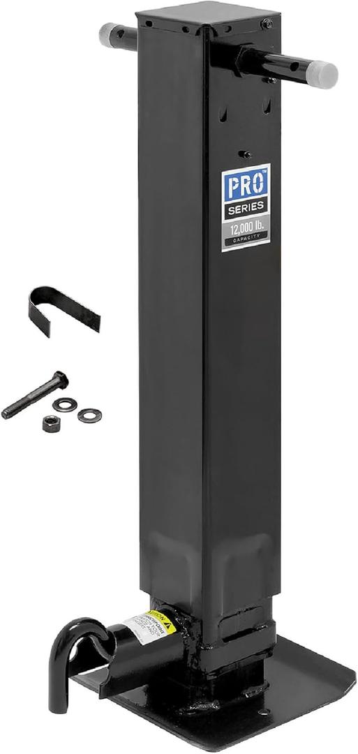 Reese Pro Series 140094 Square Trailer Jack, Side Mount, 12,000 lbs. Support Capacity, Sidewind, Weld-On, 12-1/2 Inch Travel.
