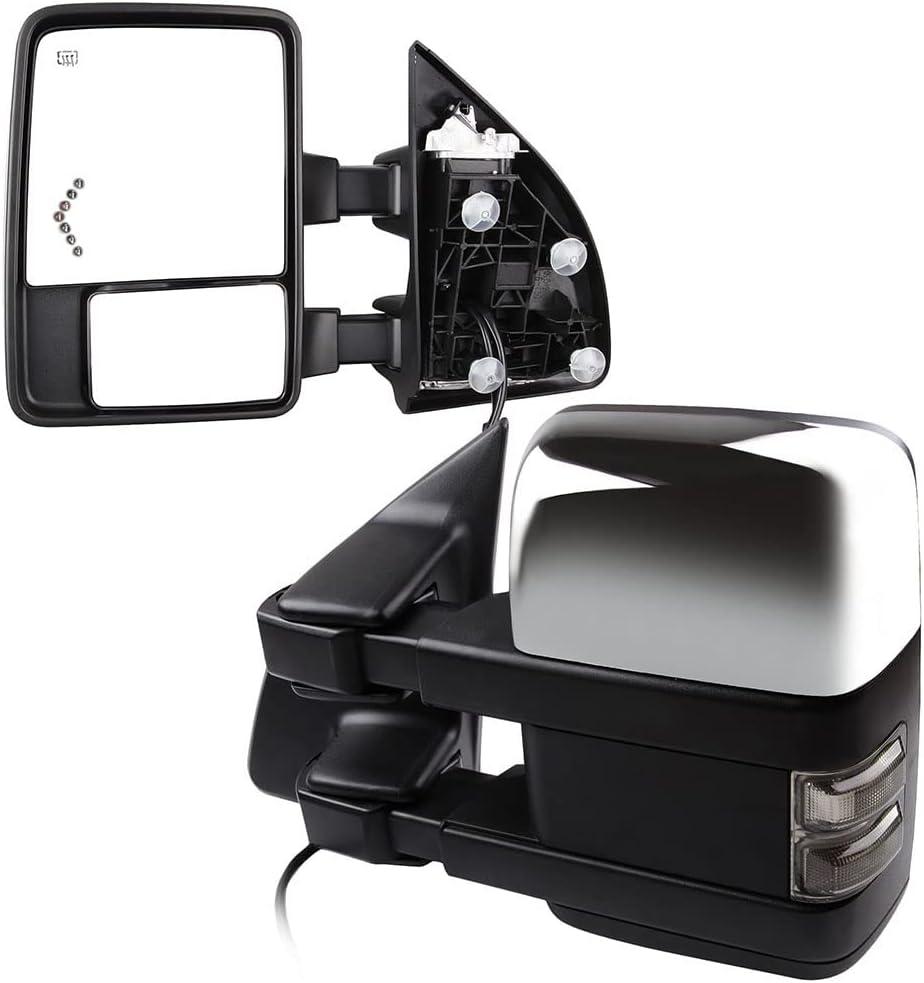 Tow Mirrors for 2001-2005 Ford F250 20250625-variations (2003-2007 Ford F250 Chrome - Power Adjusted Heated)