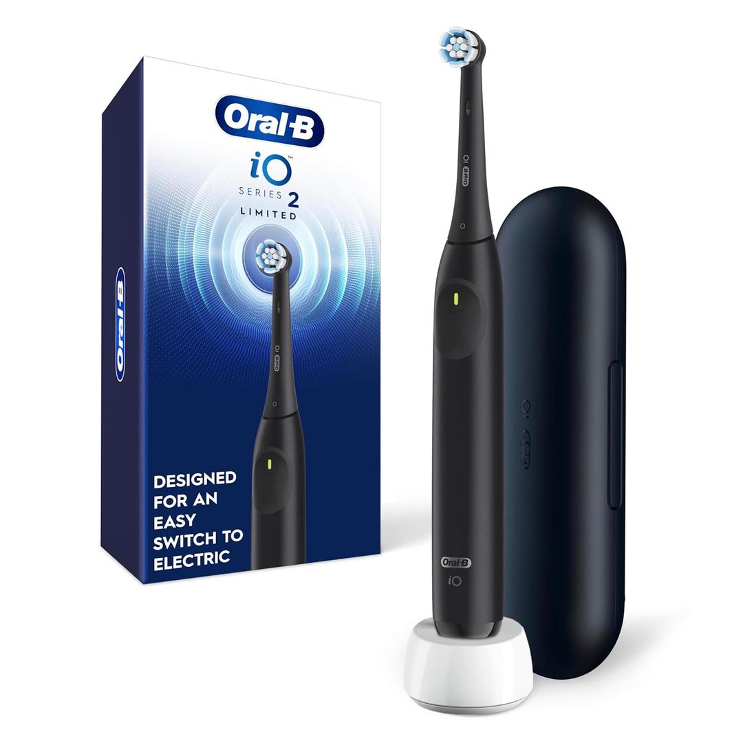 Oral-B Rechargeable Electric Toothbrush, iO Limited Simple Clean, 3 Cleaning Modes, Automatic Pressure Sensor to Protect Gums, Travel Case, Night Black (1 Count (Pack of 1))