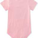 Vieille Baby Boys Girls Bodysuit Short Sleeve Romper Jumpsuit Outfit 0-12 Months (3-6 Months, I May Be Little But I'm Going to Be a Big Cousin Pink)