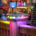 VOLISUN Solar Post Cap Light Outdoor Waterproof: RGB Color Changing - Solar Fence Post Flashing Lights 8 Pack Black for 4x4 x5 x6 WoodenVinyl