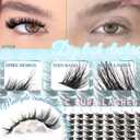 2 x Manga Lash Clusters Spiky Fluffy Lash Clusters 10-16mm 144pcs DIY Eyelashes Clusters Soft Look Like Lashes Extensions (Spikepop)