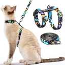 Cat Harness and Leash Set - Escape Proof Adjustable Cat Harness, Comfortable Soft Lightweight, Use Safe & Easy, Walking Travel Kitten Harness for Medium Cats (Blue Butterfly Magic)