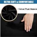 Smiry Velvet Seat Covers for Dining Room Chair Set of 4, Stretch Fit Removable Washable Chair Seat Cushion Protector Slipcovers with Ties, Black