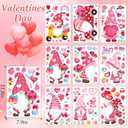 2 x AOWDIAO Valentines Day Decorations 107 Pcs Valentines Window Clings Double Sided Holiday Window Stickers Decor