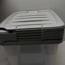 Amazon Basics Plastic Storage Containers with Secure Latching Lids, Stackable Organization Bins, Clear/Grey, 32 Quart, Set of 6