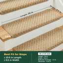 MBIGM Bullnose Carpet Stair Treads Non Slip Stair Mats for Wooden Stairs (14, Camel - Lattice, 9.5" x 30")