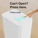 N. NETDOT 3 Pack Small Trash Can with lid, 3 Gallon Bathroom Trash Can,Garbage Can Slim Trash Bin Waste Basket for Bathroom,Kitchen,Bedroom,Living Room,Office,Laundry - Off White