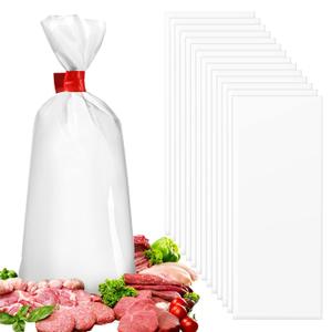 TaoBary 500 Pcs Meat Freezer Bags Wild Game Beef Freezer Bags for Packaging Meat Storage System, White(1 lb)