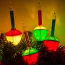 Christmas Bubble String Lights Outdoor, 11Ft Vintage With 8 Traditional Multicolor Bubbles (1 Spare) UL Listed for Holiday Party House Celebrations Decor, Green Wire