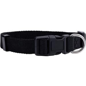 Native Pup Basic Nylon Dog Collar, Adjustable for Small pet and Puppies Accessories, Cute Colors for Male, Female, boy, Girl, Puppy (Small, Black)