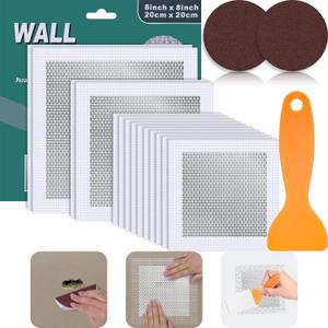 Ranekie 14 Pack Drywall Repairs Patch, 4/6/8 Inch Drywall Repair Kit with Extended Self-Adhesive Mesh,Large Hole Patch Repair for Drywall,Heavy Duty Dry Wall Hole Repair Patch