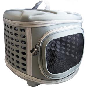 Pet Magasin Hard Cover Collapsible Cat Carrier - Pet Travel Kennel with Top-Load & Foldable Feature for Cats, Small Dogs Puppies & Rabbits (Military Gray)