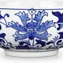 Hollyone Blue and White Vase Porcelain Planters 9 Inch Garden Bowl Modern Ceramic Pots Classic Chinese Floral Vase for Indoor Outdoor Succulents Bonsai Fairy Gardens Herbs