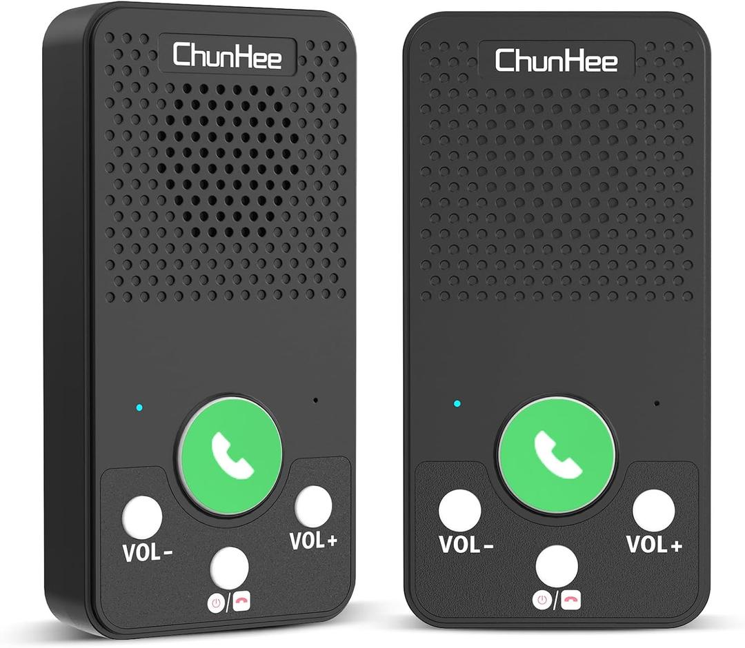 Wireless Intercom System for Home, Full Duplex Call & Answer Intercoms, No WiFi Needed, 500 ft Range, One-Touch Calling for Seniors & Family, Rechargeable 1000mAh Battery (2 Pack)