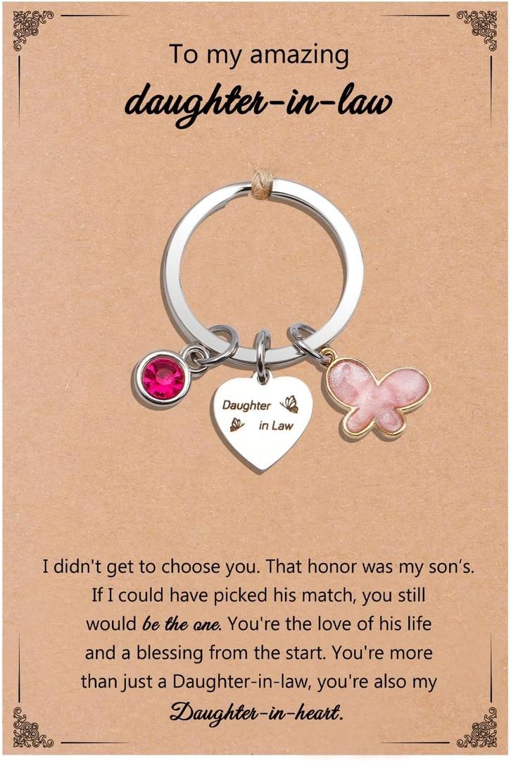 Mother in Law Keychain Butterfly Gifts Christmas for Bonus Mom Mother of The Groom Bride Gifts Thank You Birthday Presents Stocking Stuffers Valentines Mothers Day Gift for Bonus Mom in Law