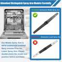 W10498900 Dishwasher Center Wash Arm Assembly Replacement compatible with Whirlpool AP6022331 WPW10498900