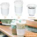 250 Pack White Coffee Sleeves For 10 to 20 oz. Cups (Cups Not Included), Disposable Corrugated Cardboard Paper Jacket, Hot Cold Drinks Holder, Chocolate Milk Tea Beverage Insulator, Hand Protection