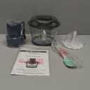 La Reveuse Food Processor,Electric Food Chopper with 7-Cup (1.7L) Glass Bowl, 4 Bi-Level Blades for Chopping,Grinding,Mincing,Whisking,Meal Prep,300W,Blue