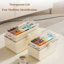 3-Tier Portable Medicine Cabinet Organizer, Empty Plastic First Aid Kit, Medicine Storage Box for Dormitory, Home, Travel, Family Emergencies (13.8*9.0*7.5 in)