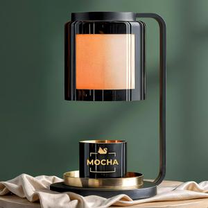 Candle Warmer Lamp with Timer and Dimmer Includes Free Lavender JarBlack & Gold Premium Wax Warmer for Home & Office Decor, Fall Decor, Cozy Bedroom Luxury Gifts for Women, Mom Birthday, Housewarming