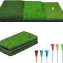 NEWCARE Golf Hitting Mat with Curved Ball Tray