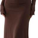 KUTUMAI Women Off Shoulder Bodycon Maxi Dress Long Sleeve Mesh Ruched Party Formal Wedding Guest Dresses Brown XS
