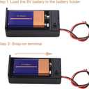 (Pack of 20 9v Battery Holder, 9 Volt Battery Holder with Switch, 9v Battery Case with Switch