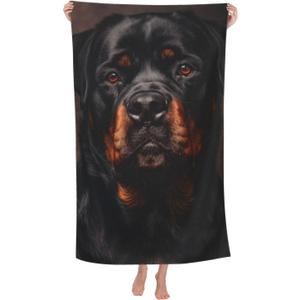 Rottweiler Beach Towel Dog Sand-Free Microfiber Bath Towel Ultra Soft Quick Dry Pool Towel Absorbent Towel Lightweight Towel Gifts for Outdoor Bathroom Swimming Decor 31inx51in
