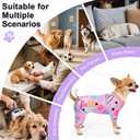 Bienbee Dog Pajamas, 4 Pack Dog Recovery Suit Shedding Suit Cute Soft Puppy Clothes Dogs Pjs Onesies Jammies Adjustable Breathable & Stretchy Clothes for Small Dogs Girl Boy Puppy-S