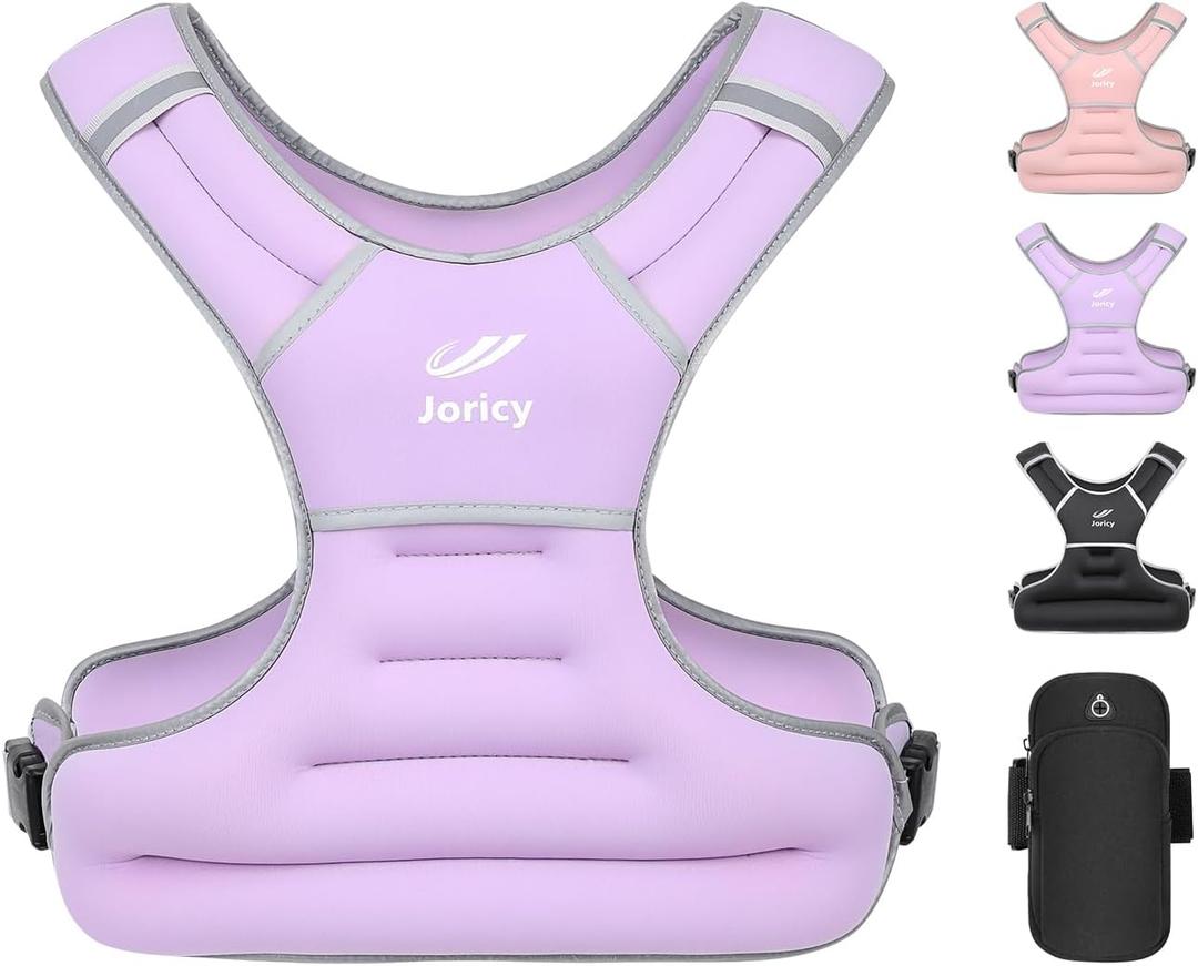 Weighted Vest Woman Men 8lbs Weight Vest Women with Reflective Stripe, Rucking Vests for Walking Running Strength Training Weight Loss Fitness Weightlifting Pink