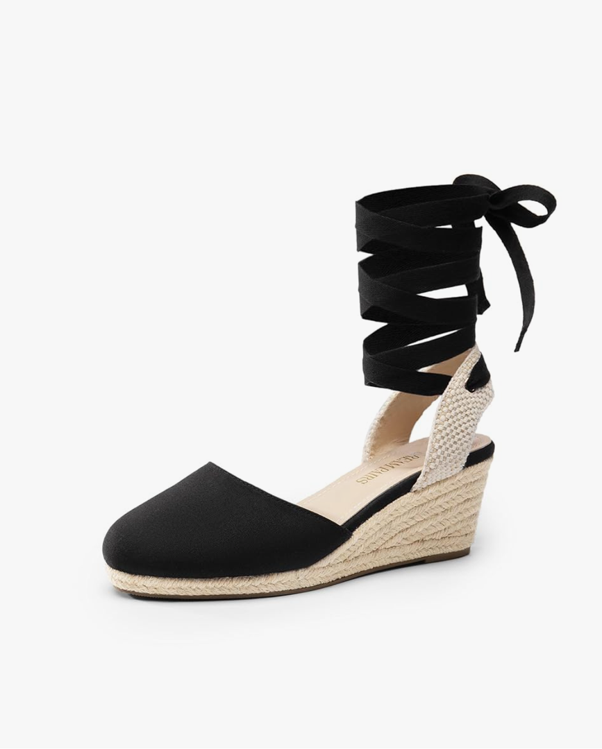 DREAM PAIRS Women's Wedge Sandals Platform Close Toe Espadrilles Strappy Lace Up Sandals Cute Fashion Comfortable Dressy Beach Vocation Summer Shoes, Size:9