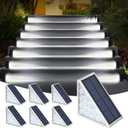 LED Solar Step Lights Stair Light Solar Deck Lights IP67 Solar Decoration Lights for Yard, Patio, Garden, Walkways, Front Door, Pathway, Driveway, Porch 6PK (Cool White)