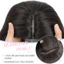Molefi Hair Topper,18 Inch Long Layered Toppers for Women with Thinning Hair,Add Volume Synthetic Wiglets Pieces For Women 6.5"×6.5" Large Base for Daily Use(Dark brown)