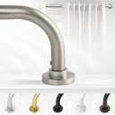 TANGWIN Nickel Wrap Around Curtain Rods 66 to 120In:Blackout Heavy duty Adjustable Window Curtain Rod for Bedroom,Industrial Darkening Curved French Metal Single Drapery Rods Easy Install,Satin Nickel