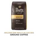 Peet's Coffee, Medium Roast Ground Coffee - Single Origin Brazil 18 Ounce Bag (EXP 12/28/25)