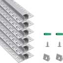 Drywall Led Channel 6 Pack 3.3FT Plaster in LED Strip Diffuser with Milky Cover Seamless Lighting System for Wall and Ceiling