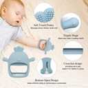 Baby Fruit Feeder & Mini Freezer Tray Combo - Baby Teether, Breastmilk Popsicle Molds for Teething Relief, Fresh Food Feeder for Safe Infant Self-Feeding, Extra Food Pouches(Blue)