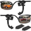 Mirror Extenders for Towing with Rain Visor, Adjustable Clip On Tow Mirrors, Universal Side Mirror Extensions for Car Truck Trailer RV SUV, Waterproof Rearview Towing Mirror Extensions, 2 PCS