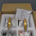 Crystal Vanity Lights 4-Light Black Gold Bathroom Vanity Lights Modern Crystal Bathroom Light Fixtures Over Mirror 32.67" Long Vanity Light for Bathroom