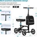 Economy Knee Scooter Steerable Knee Walker for Foot Injuries Compact Crutch Alternative with Dual Braking System (Black)