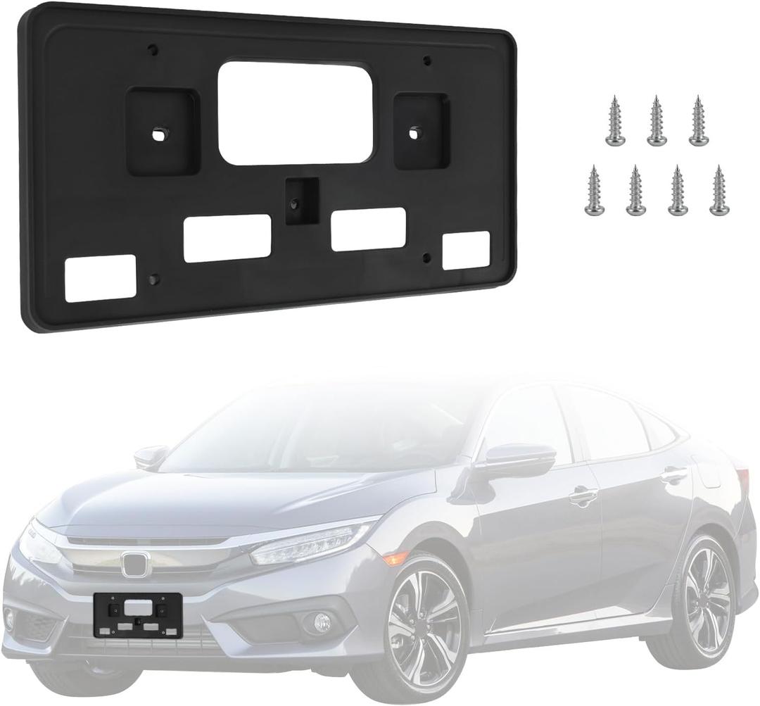 Front License Plate Bracket Compatible with 2016 2017 2018 Honda Civic Coupe/Sedan, Front Bumper License Plate Holder Mounting Frame, Replacement for 71145-TBA-A00 HO1068123