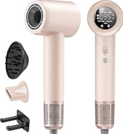 Hair Dryer, 1600W High Speed Ionic Blow Dryer with 300 Million Negative Ions, 160000 RPM Brushless Motor for Fast Drying, 59dB Low Noise & 65M/S Hair Dryers for Home Travel, Pink