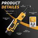 FULLYEA Cordless Electric Ratchet Wrench Set, 550RPM, 45Ft-lbs, 16.8V Extended cordless ratchet wrench 3/8, Power Ratchet with Variable Speed, 1/4" Adapter, 2 * 2.0Ah Battery and Fast Charger(Yellow)