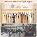 EAGMAK Heavy Duty Clothes Rack Load 420 LBS, Rolling Garment Rack with Lockable Wheels, Standing Metal Clothing Rack, Portable Wardrobe Sturdy Coat Rack for Hanging Clothes (Gold, 47.218.963)